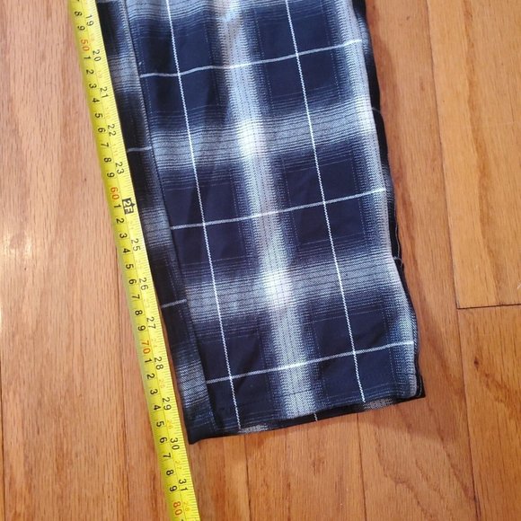 TR Premium Ricardo Pants Men 32 Slim Fit Plaid Black White Grey - Picture 4 of 7